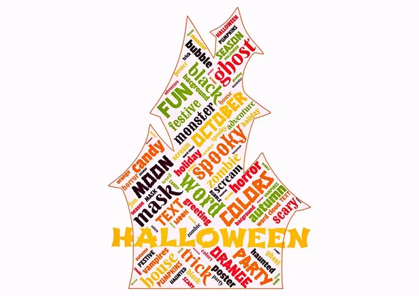 Wortwolke Des Happy Halloween Feiertag Als Hintergrund — Stockfoto