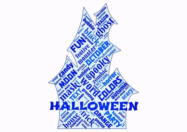 Word Cloud Happy Halloween Holiday Background — Stock Photo, Image