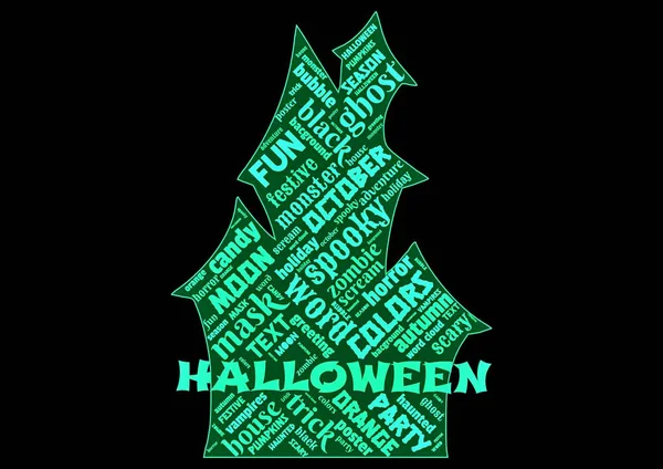 Word Cloud Happy Halloween Holiday Background — Stock Photo, Image