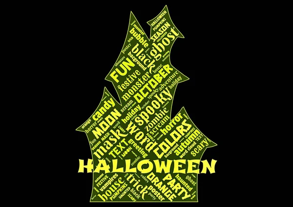 Word Cloud Happy Halloween Dovolená Jako Pozadí — Stock fotografie