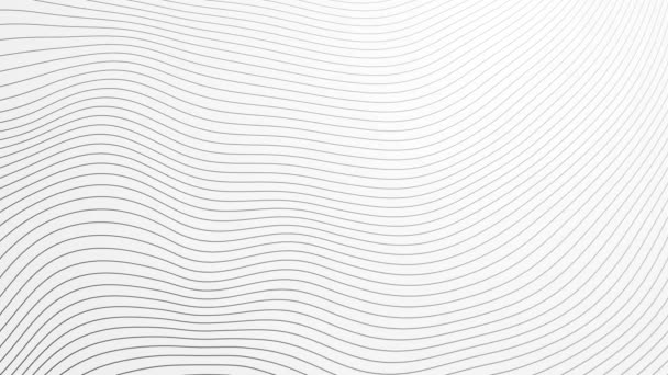 Волнистые Серые Линии Рисунок Плавной Анимации Белом Фоне Кольцевая Графика — стоковое видео