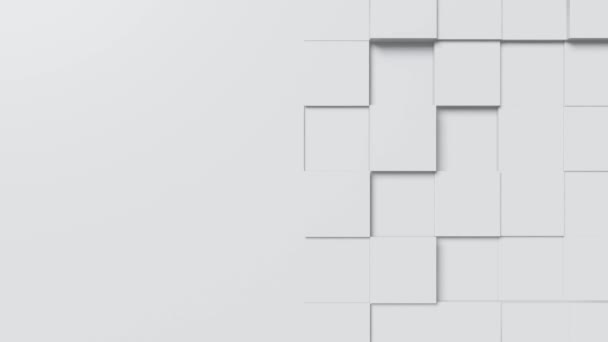 Abstract White Cubes Geometric Structure Loop Animation Background Copy Space — Vídeos de Stock
