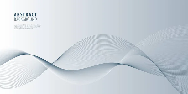 Bleu Fond Abstrait Blanc Avec Des Lignes Ondulées Chemins Fluides — Image vectorielle