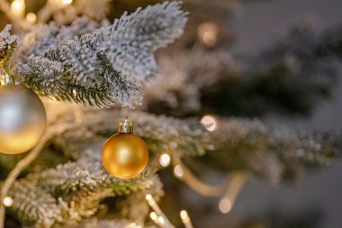 Noel ağacı toplarla süslenmiş  