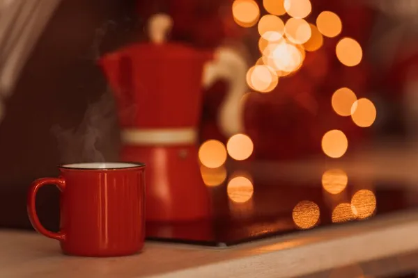 Geysir Kaffeemaschine Auf Herd — Stockfoto