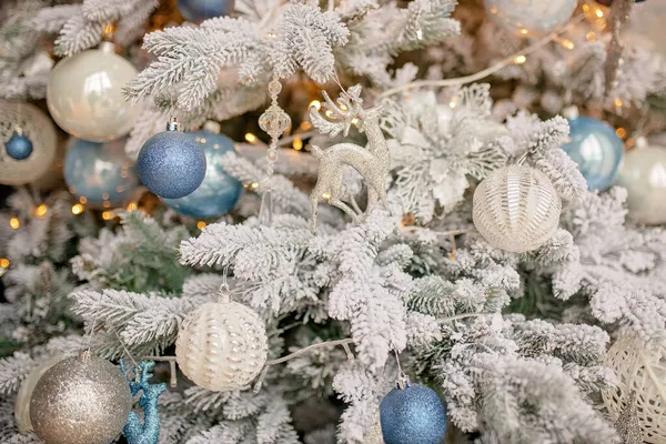 Christmas Tree Festively Decorated Balls — Stock Photo, Image