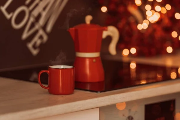 Geyser Coffee Maker Stove — Stock Photo, Image