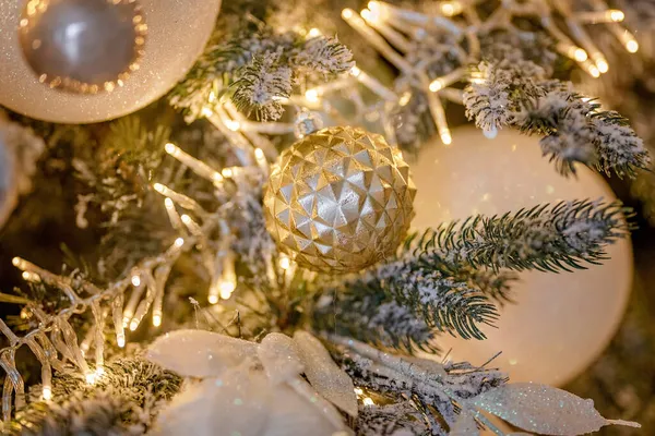 Christmas Tree Festively Decorated Balls — Stock Photo, Image