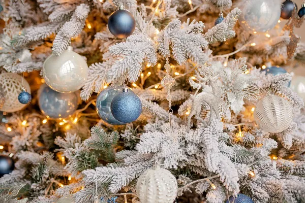 Christmas Tree Festively Decorated Balls — Stock Photo, Image