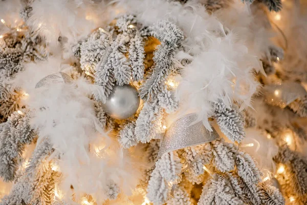 Christmas Tree Festively Decorated Balls — Stock Photo, Image