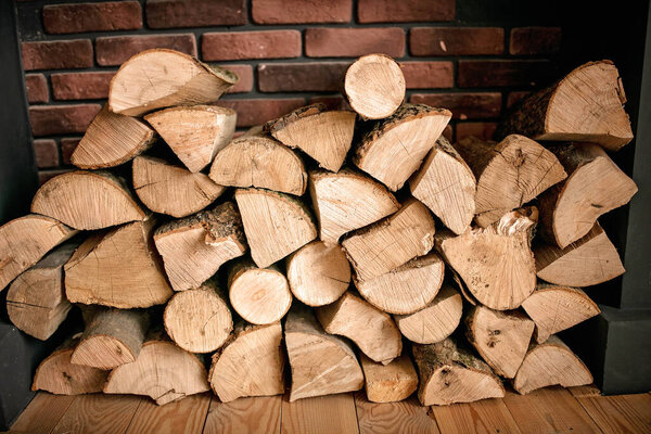 wooden logs close up