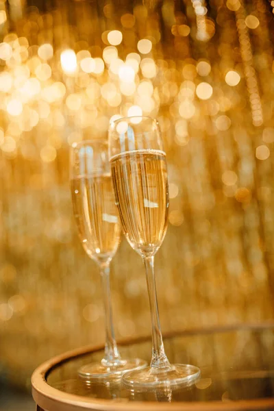 Festeggiamo Buon Natale Champagne Bicchieri — Foto Stock