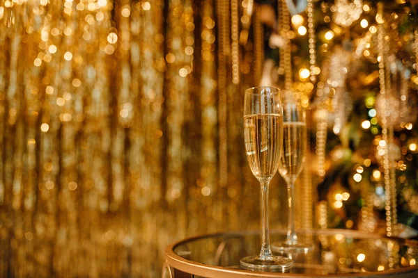 Festeggiamo Buon Natale Champagne Bicchieri — Foto Stock