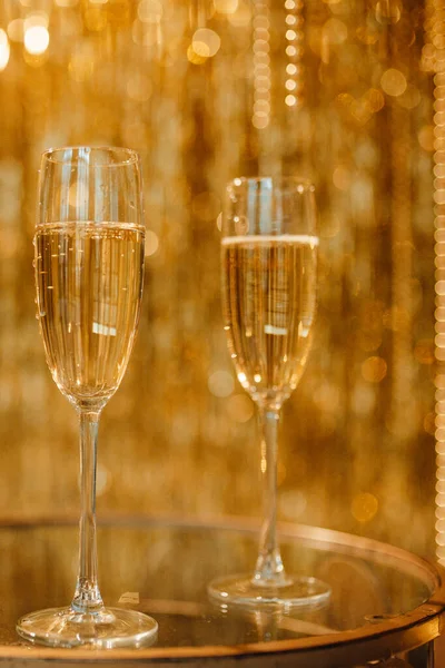 Festeggiamo Buon Natale Champagne Bicchieri — Foto Stock