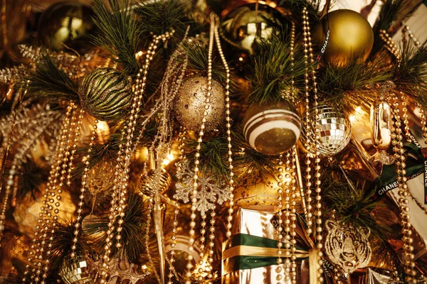 Feiern Frohe Weihnachten Luxus Winterurlaub Gold Glanz Licht Funkeln Präsentiert — Stockfoto