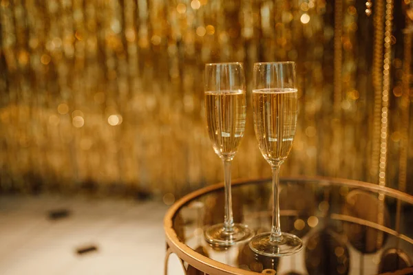 Festeggiamo Buon Natale Champagne Bicchieri — Foto Stock