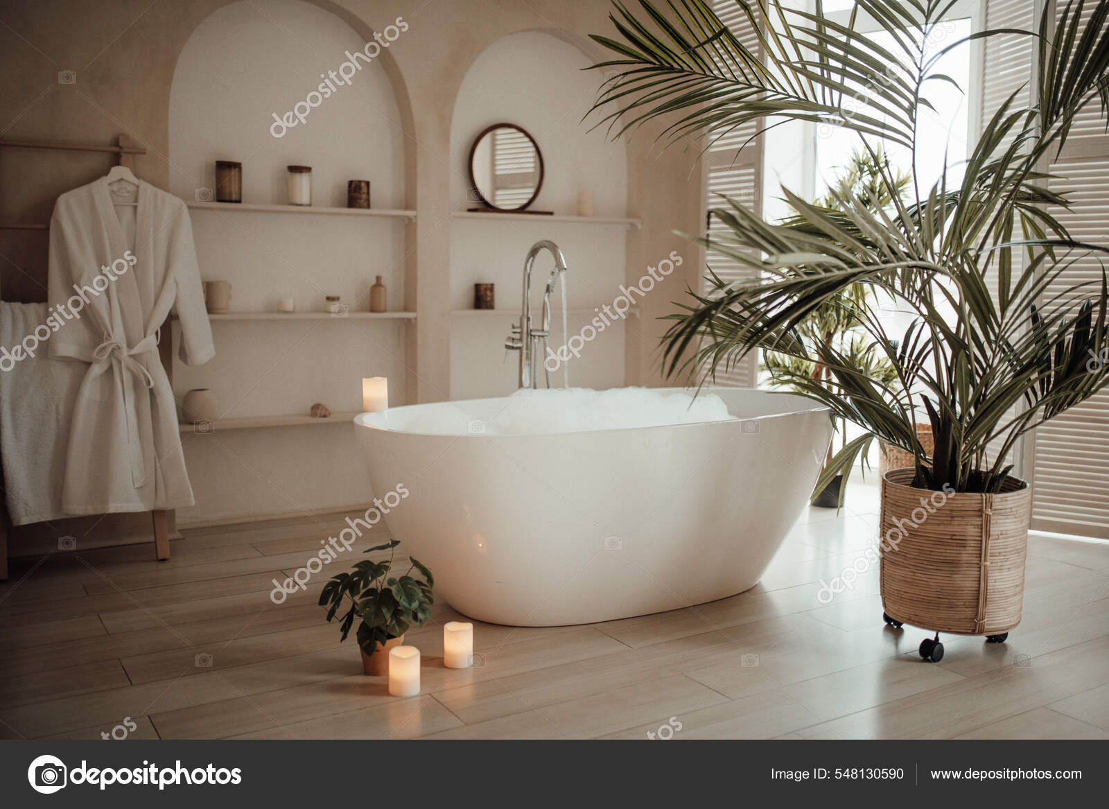 Interior Scandinavian Style Bathroom — Stock Photo © leliamilaya #548130590, image size:1600x1167