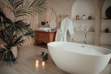 İskandinav tarzı tuvaletin içi.