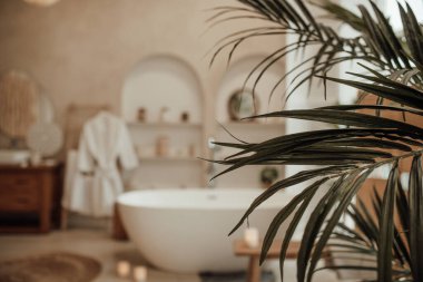 İskandinav tarzı tuvaletin içi.