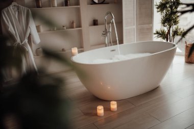 İskandinav tarzı tuvaletin içi.