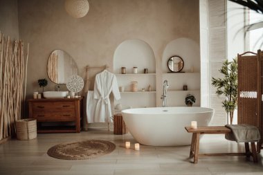 İskandinav tarzı tuvaletin içi.