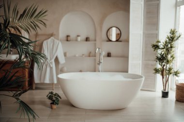 İskandinav tarzı tuvaletin içi.