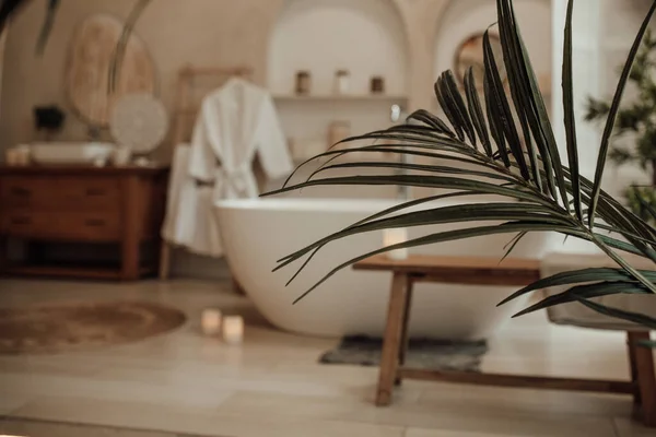 斯堪的纳维亚风格浴室的内部 — 图库照片