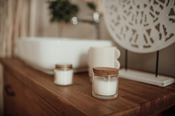 Interior Scandinavian Style Bathroom Stock Image