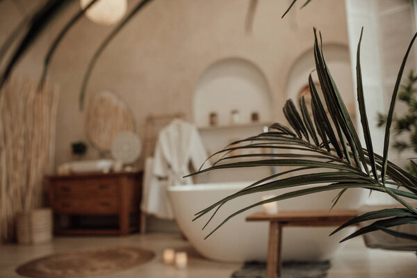 Interior Scandinavian Style Bathroom Stock Photo