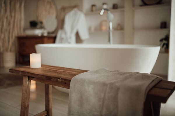 Interior Scandinavian Style Bathroom Royalty Free Stock Images