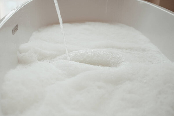 White Bathtub Foam Stock Picture
