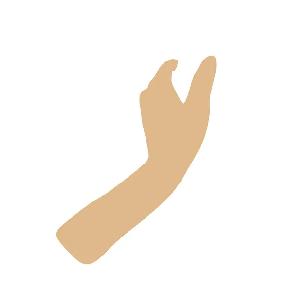 Ícone mínimo de mão de mulher. Elegante gesto de braço feminino. Logotipo do vetor desenhado à mão Ilustração em estilo moderno plano. — Vetor de Stock