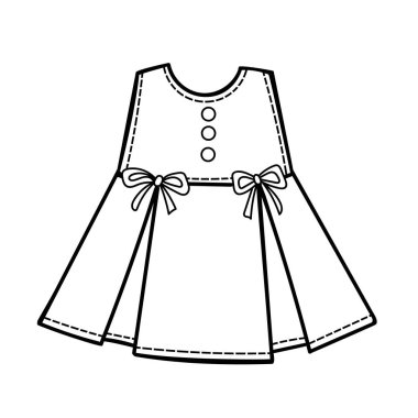 Bir çocuk elbisesi çizmek. Vektör illüstrasyonlarını düzenlemek kolaydır.