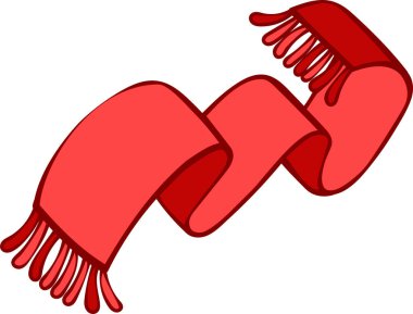 Kırmızı çocuk eşarbı. Vektör çizimi.