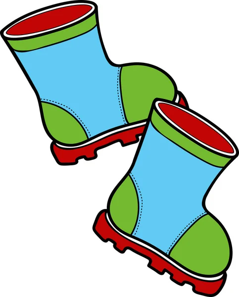 Children Rubber Boots Vector Drawing — Stock Photo, Image