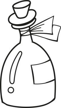 İçinde iksir olan bir konteynır çizimi. Vektör illüstrasyonlarını düzenlemek kolaydır.