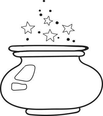 İçinde iksir olan bir konteynır çizimi. Vektör illüstrasyonlarını düzenlemek kolaydır.