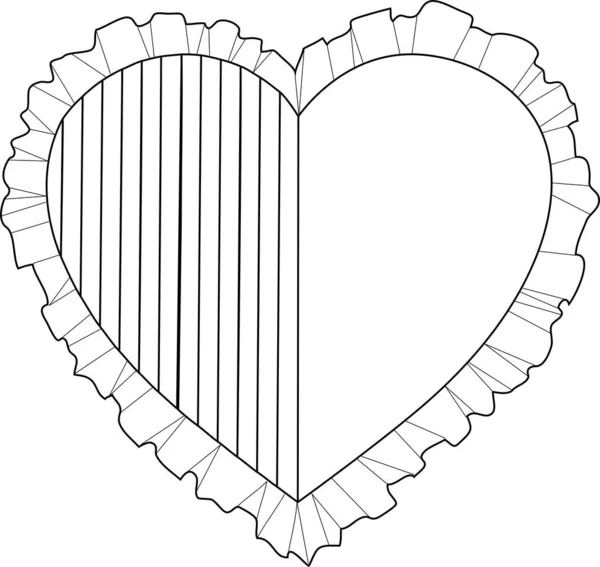 Imagen Vectorial Corazón Romántico Con Encaje — Vector de stock