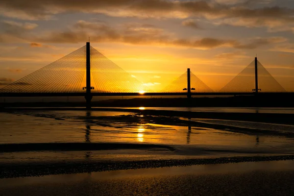 Mersey Gateway Bridge Tullbro Mellan Runcorn Och Widnes Cheshire England — Stockfoto