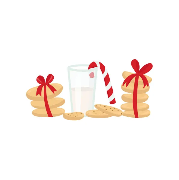 Cookies Santa Claus Clip Art Set Christmas Illustration Sweets Vector — Stock Vector