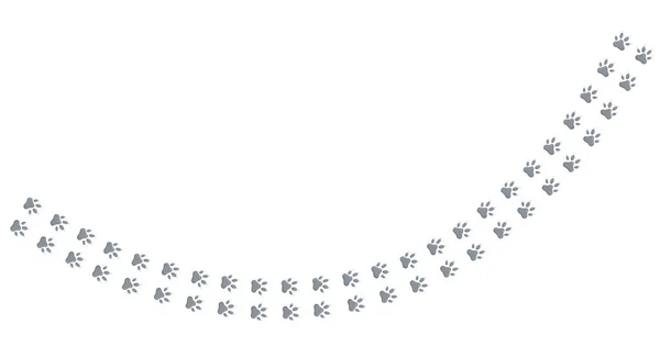 Harita için hayvan ayak izi yön noktası. Yörünge grafik şablonu için beyaz arkaplanda vektör stoku çizimi izole edildi. EPS10 — Stok Vektör