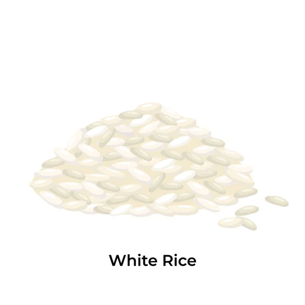 White rice. Vector stock illustration isolated on white background for packaging, menu design Asian cuisine. Realistic traditional dish in cartoon style. EPS10 — Stock Vector