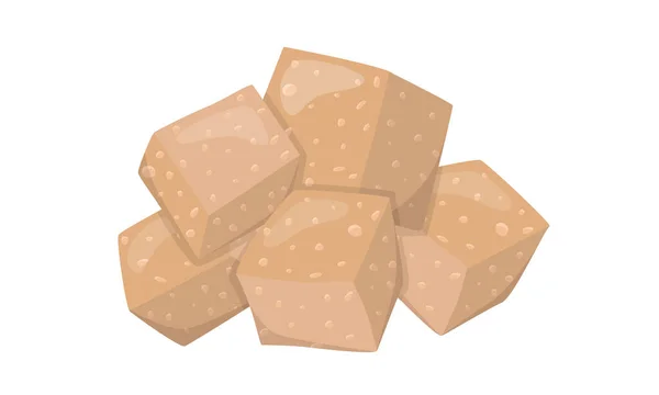 Tofu, queso vegano de soja bio. Ilustración de stock vectorial aislada sobre fondo blanco para diseño de envases, libro de cocina, libro de recetas. EPS10 — Vector de stock