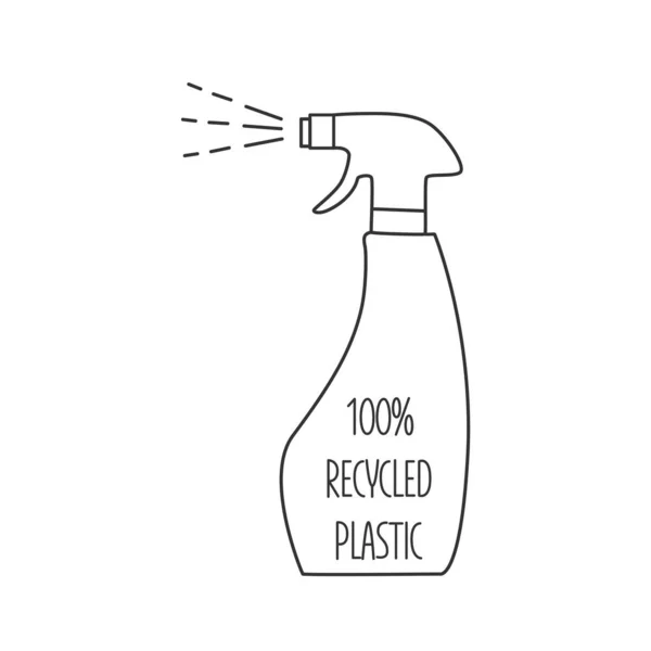 Reciclar botella de limpieza y reciclaje de basura icono concepto de clasificación de residuos. Un derrame cerebral. Ilustración de stock vectorial aislada sobre fondo blanco para impresión de logotipo de embalaje. EPS10 — Archivo Imágenes Vectoriales