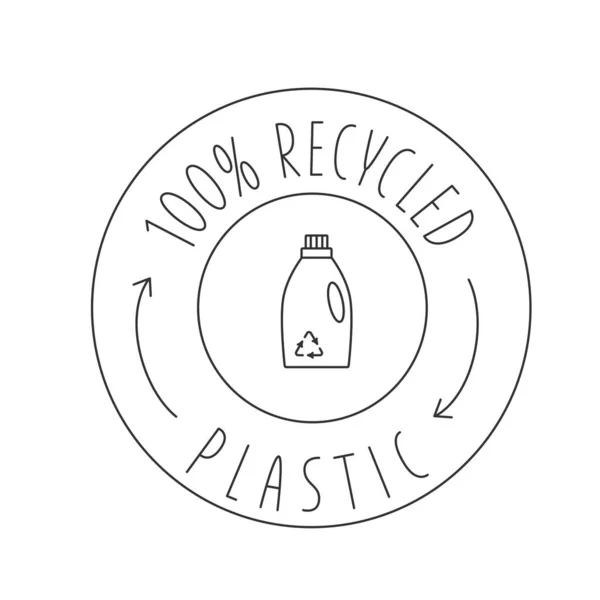 Recykling butelki czyszczącej i ikony recyklingu odpadów koncepcji sortowania odpadów. Edytowalny udar. Ilustracja wektora na białym tle do druku logo opakowania. EPS10 — Wektor stockowy
