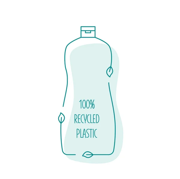 Ricicli la bottiglia di pulizia e il concetto dell'icona di riciclaggio della spazzatura di selezione dei rifiuti. Ictus modificabile. Illustrazione stock vettoriale isolata su sfondo bianco per la stampa del logo dell'imballaggio. EPS10 — Vettoriale Stock