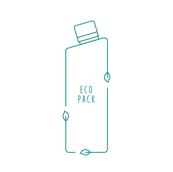 Eco pack - Recycling-Reinigungsflaschen-Icon-Konzept der Mülltrennung. Essbarer Schlaganfall. Vector Stock Illustration isoliert auf weißem Hintergrund für den Druck des Verpackungslogos. EPS10 — Stockvektor