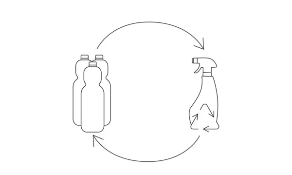 Prullenbak en afvalrecycling icoon concept van afvalsortering. Bewerkbare beroerte. Vector stock illustratie geïsoleerd op witte achtergrond voor verpakking logo print. EPS10 — Stockvector