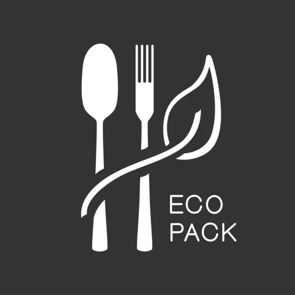 Fast Food Take Away Eco Packaging Symbol Restaurant Cafe Bistro — Stockvektor