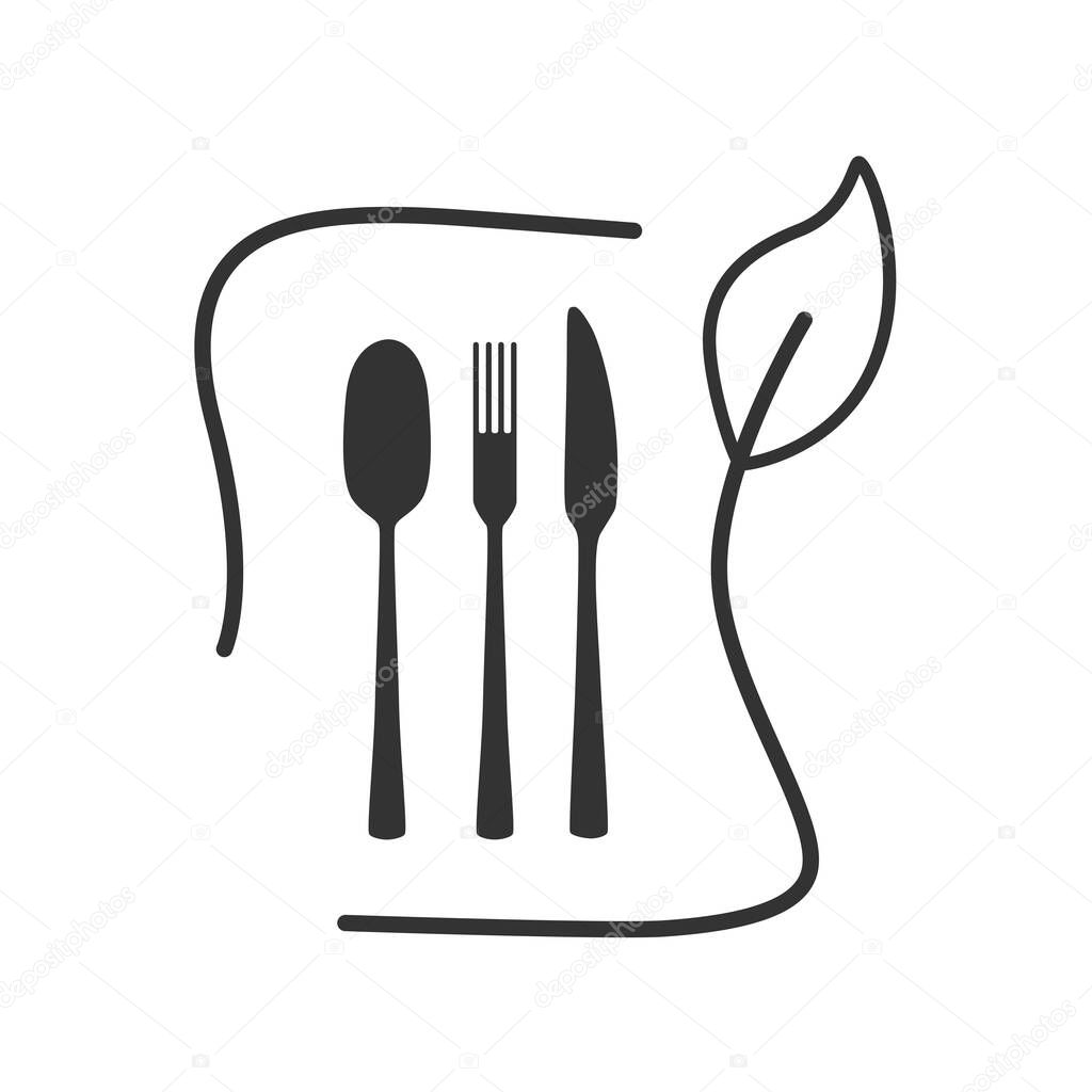 Fast food and take away eco packaging symbol for restaurant, cafe, bistro and diner. Plastic free and recyclable. Vector stock illustration isolated on white background.